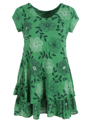 Дамска рокля 2 пласта тензух зелено