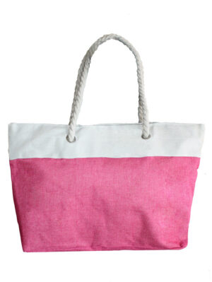 Плажна чанта текстил с роза цикламено