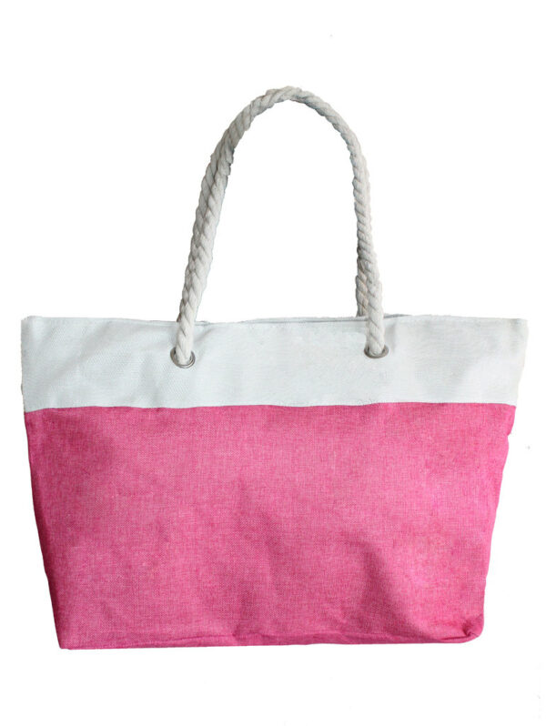 Плажна чанта текстил с роза цикламено