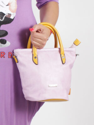 Дамска чанта тип торба лилаво