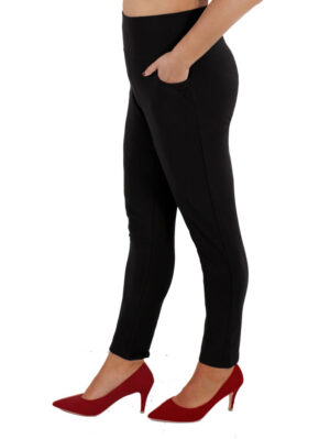 Дамски клин-панталон с италиански джоб черно