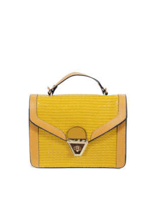Дамска чанта куфарче жълто