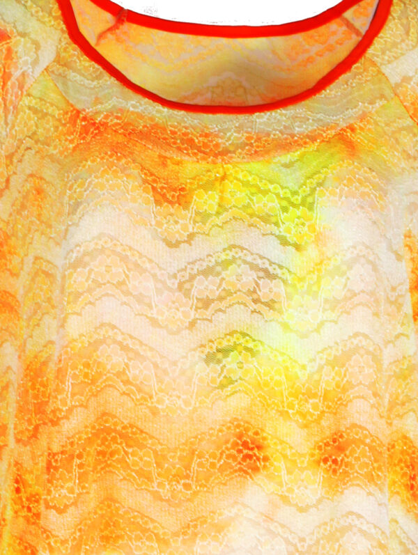Дамска блуза дантела батик оранжево