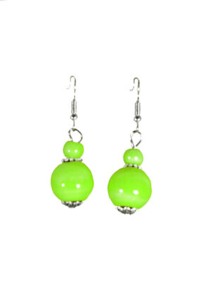 Дамски обеци топчета порцелан зелено