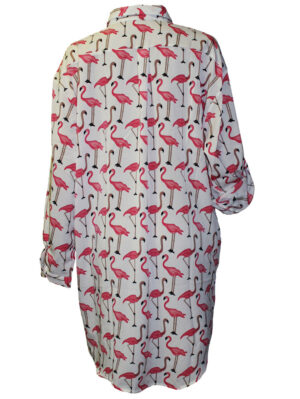 Дамска риза-туника фламинго бяло