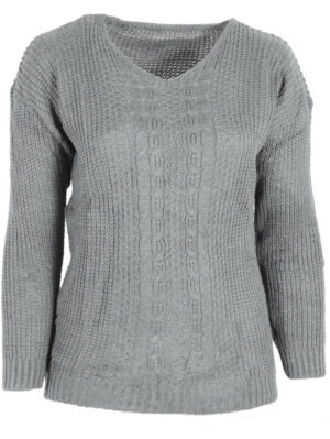 Дамски пуловер Жоси 7 сиво