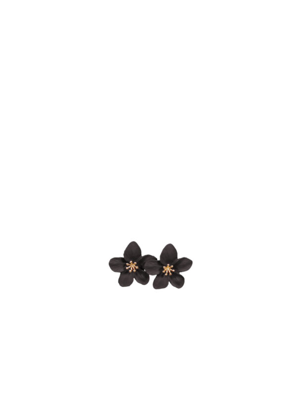 Дамски обеци цвете черно