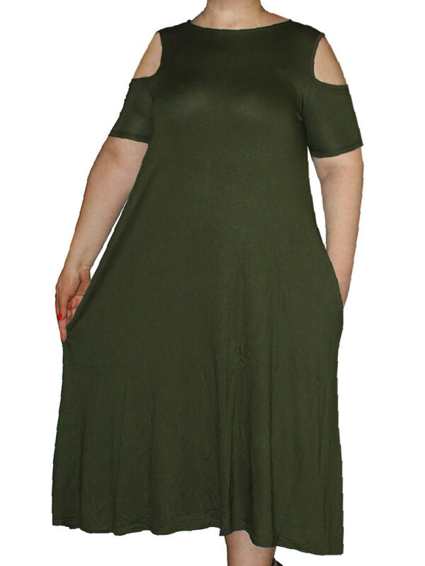 Дамска рокля трико Мелъни маслина