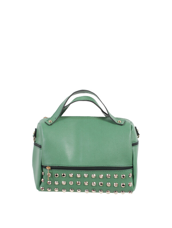 Дамска чанта-куфарче рапиди еко кожа зелено