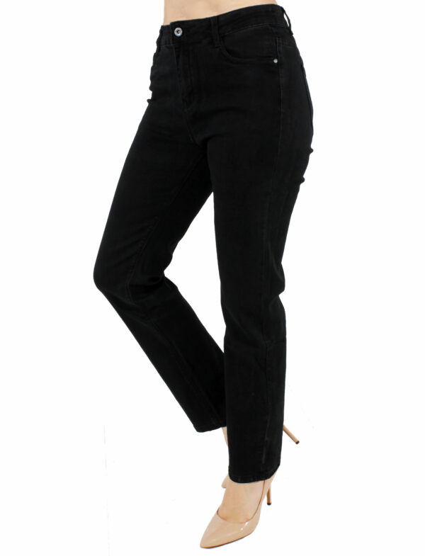 Дамски макси прав панталон памук черно