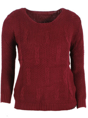 Дамски пуловер Жоси 4 бордо
