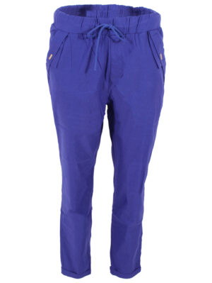 Дамски панталон бенгалин с връзка синьо