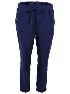 Дамски панталон бенгалин с връзка синьо
