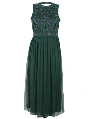 Дамска дълга рокля Вегас зелено