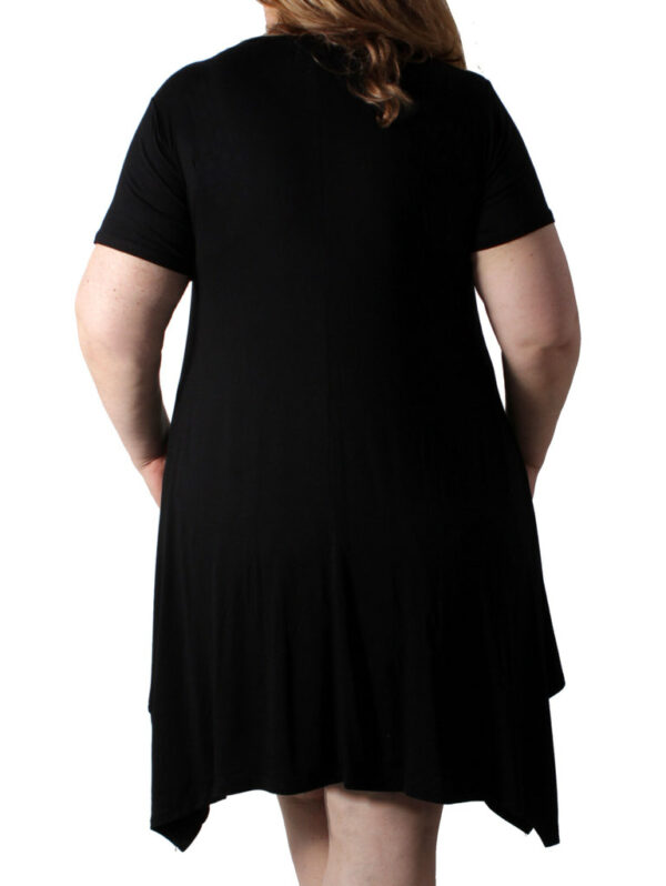 Дамска рокля трико велурени кръгове черно