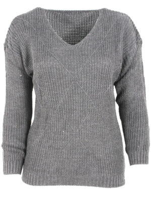 Дамски пуловер Жоси 1 сиво