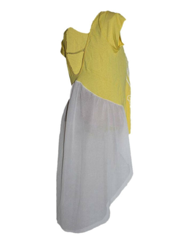 Блуза с удължен гол гръб "69" жълто