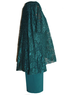 Дамска рокля дантела тип жакет Стела зелено