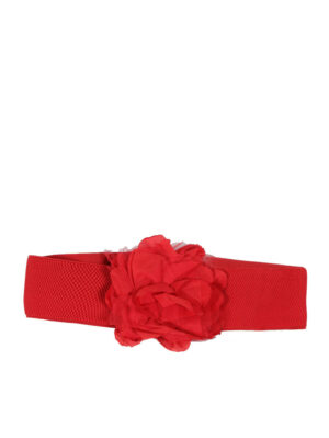Дамски ластичен колан цвете червено