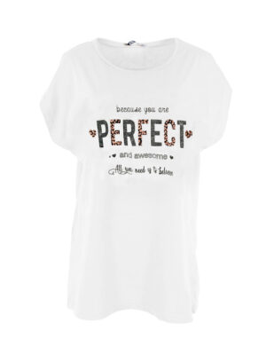 Дамска памучна тениска Катина PERFECT бяло