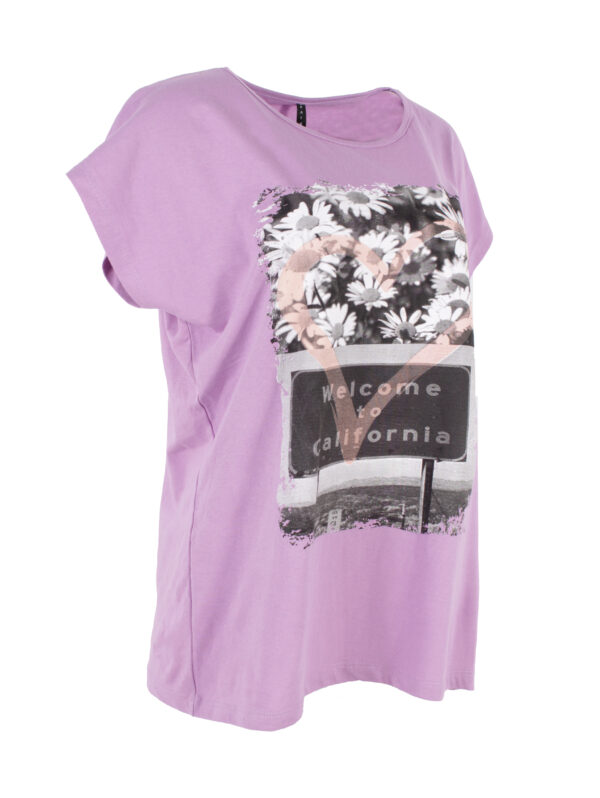 Дамска памучна тениска Катина маргарити лила